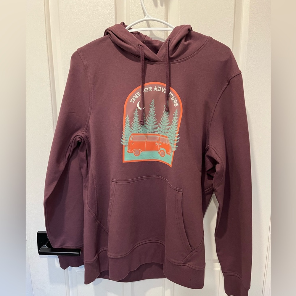 Women's Maroon Hoodie with Graphic Print